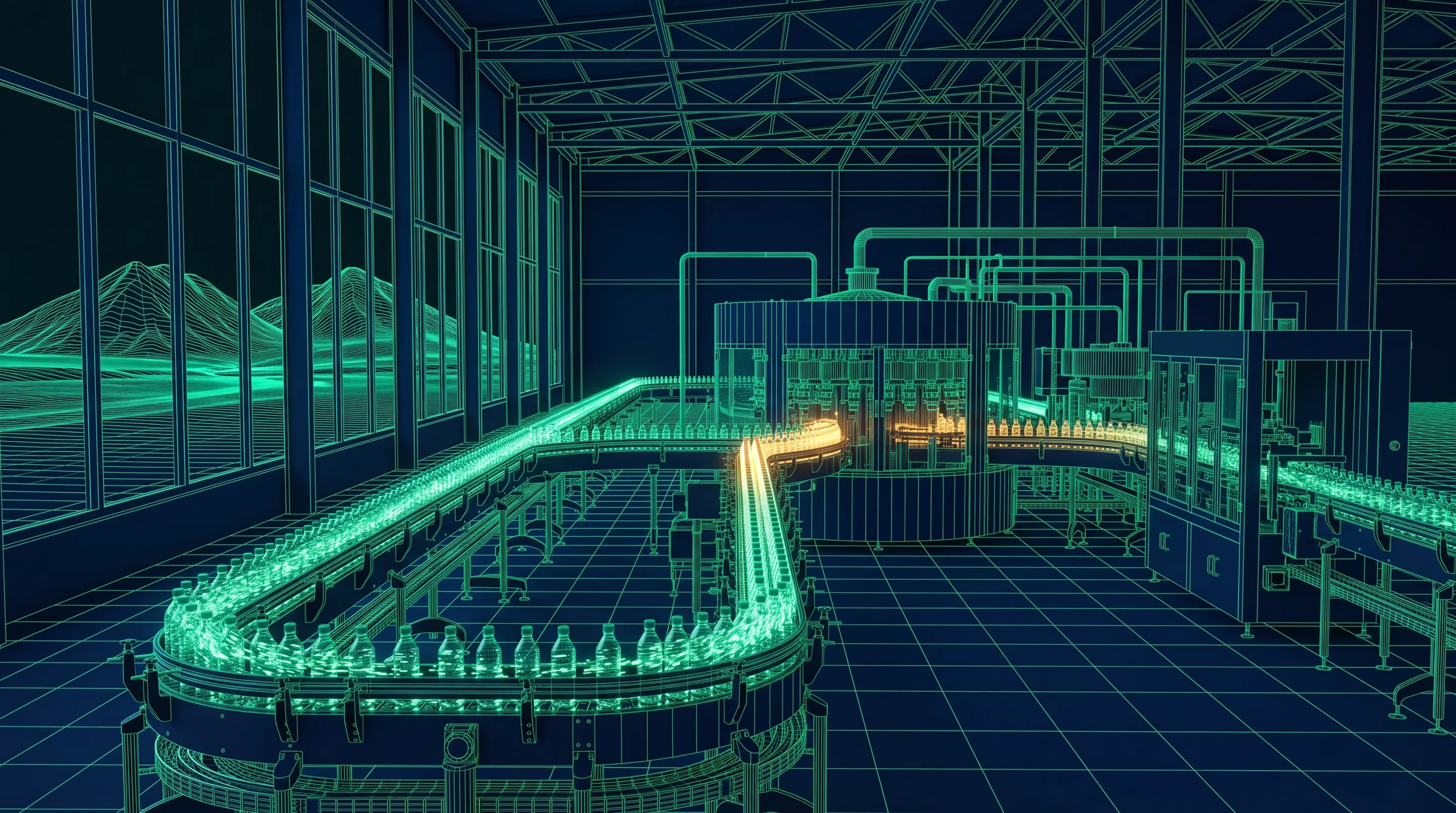Bottling line, simulation model
